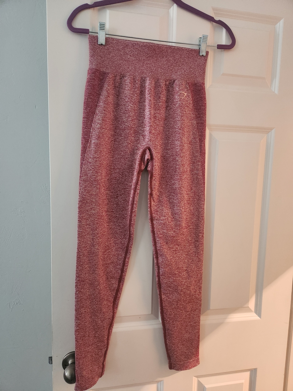 Gymshark Women's Burgundy Marl high rise contour Leggings